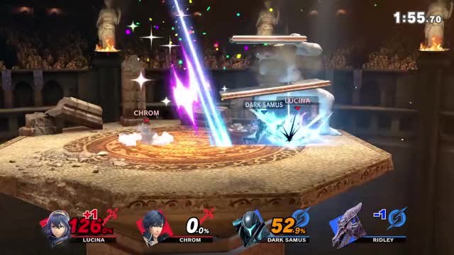 【スマブラSP】ダークサムス・クロム プレイ映像（2vs2/ステージ変化あり）