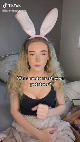 Bunny Cleavage Handjob TikTok gif