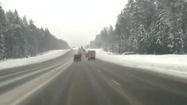 Semi Truck Obliterates SUV 