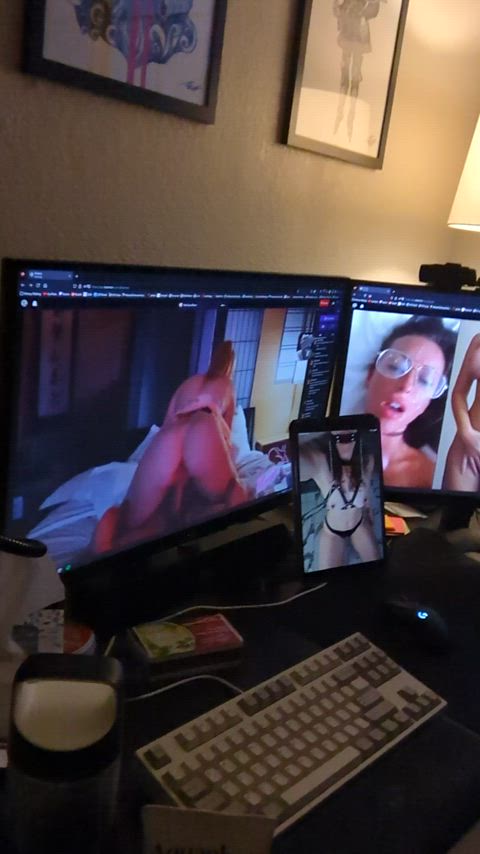 Porn on, sound up, clothes off, windows open 🤤