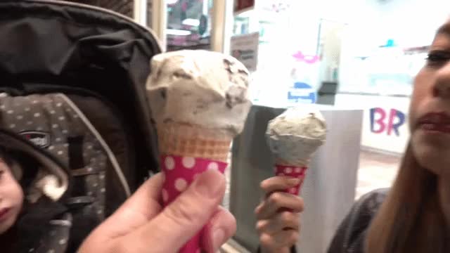 Christina licking some ice cream