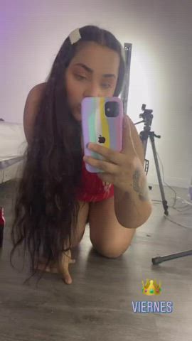 Latina Curvy Long Hair Booty Big Tits gif