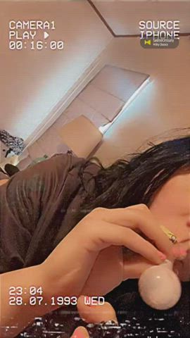 Babe Clothed Cute Smoking gif