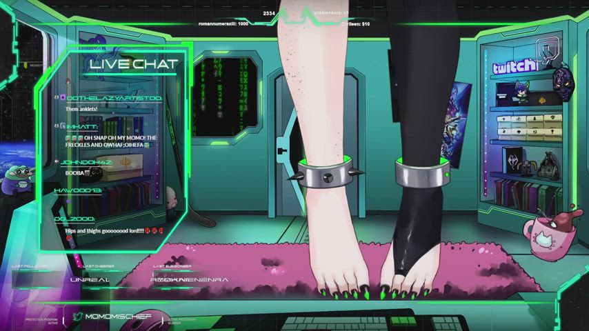 3d body catsuit feet thighs gif