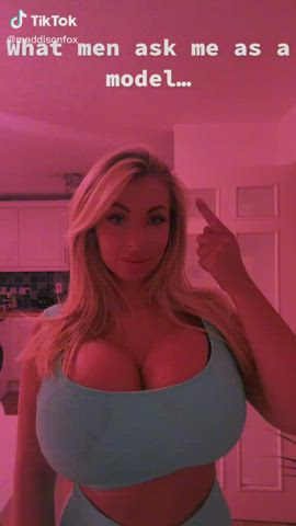 Blonde Fake Tits Huge Tits gif