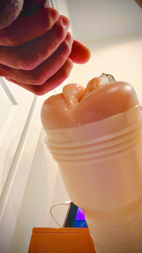 fleshlight gooning veins veiny wet pussy r/gooned gif