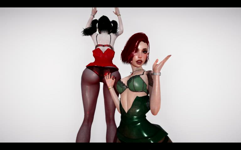 Clothed Lesbian Lingerie Nylons Office Panties Pantyhose Stockings Tease gif