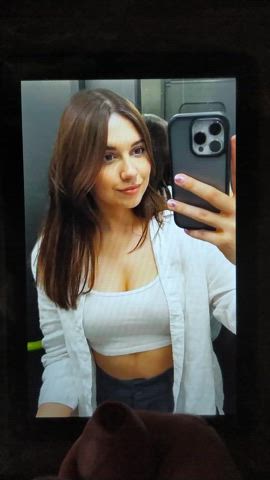 british brunette celebrity cum cumshot facial gamer girl tiktok tribute gif