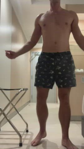 horny hostel hotel male masturbation gif