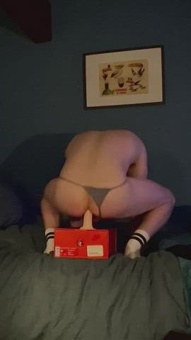 anal ass asshole cock dildo gay homemade riding solo gif