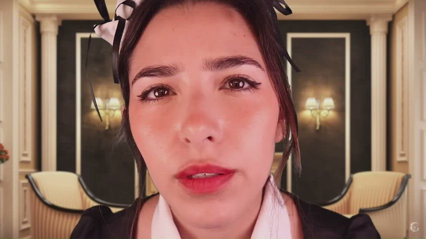 asmr brunette licking gif