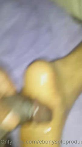 ebony foot fetish oiled soles gif