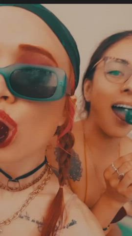 barely legal college latina lesbian lesbians outdoor petite pool redhead gif