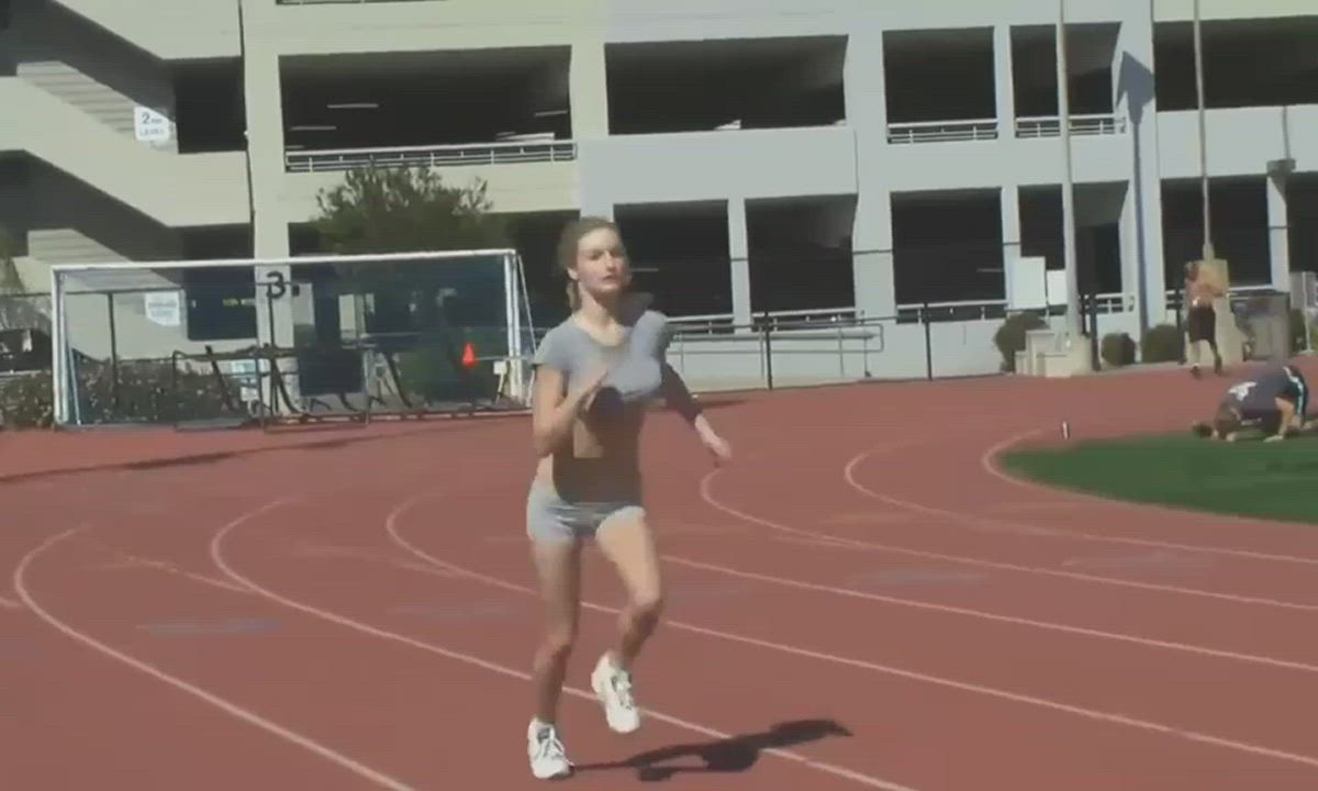 Blonde Flashing Public gif