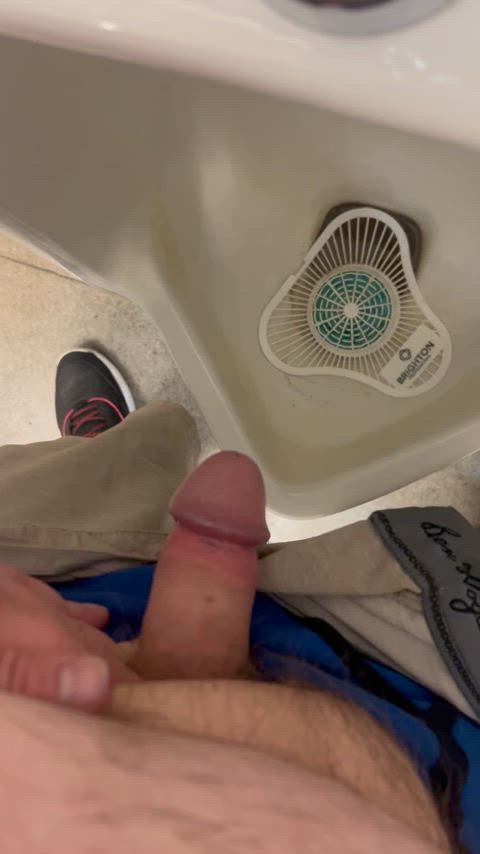 cock hard pee peeing penis piss pissing work gif