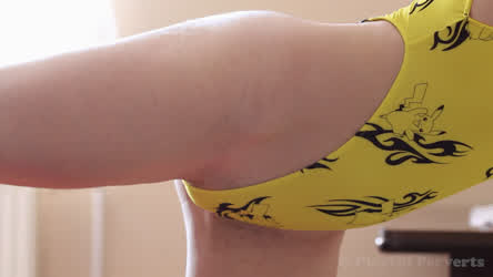 Anime Bodysuit Fitness Girlfriend Stretching Teen Thong Workout gif