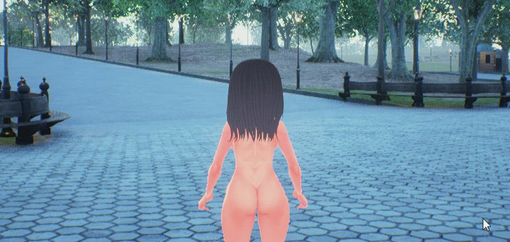 3D Exhibitionism Exhibitionist Flashing Naked Nude gif