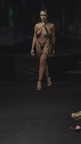 boobs brunette jiggling gif