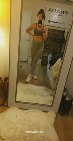 Amateur Bubble Butt Yoga Pants gif