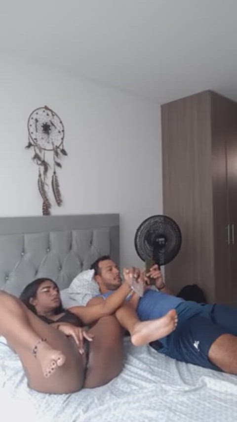 bored and ignored cmnf masturbating phone vertical casual-masturbation gif
