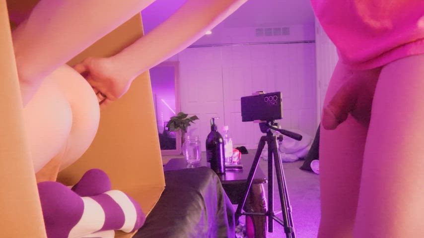 New Femboy in a Box toy, and he couldn't wait to fuck it (Pssst...it's