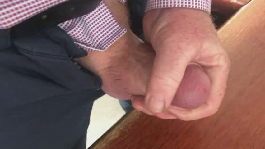 Cumshot Male Masturbation Office Thick Cock gif