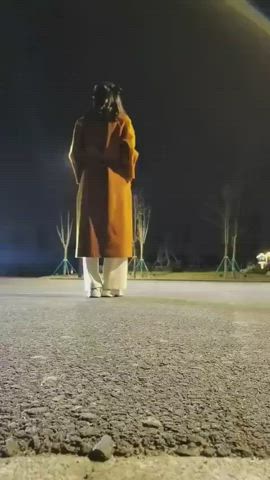 Night outdoor dare..... Desi Exhibitionism Exhibitionist