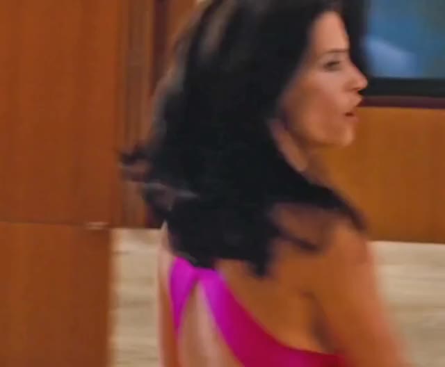 Courteney Cox teasing with her sexy cleavage