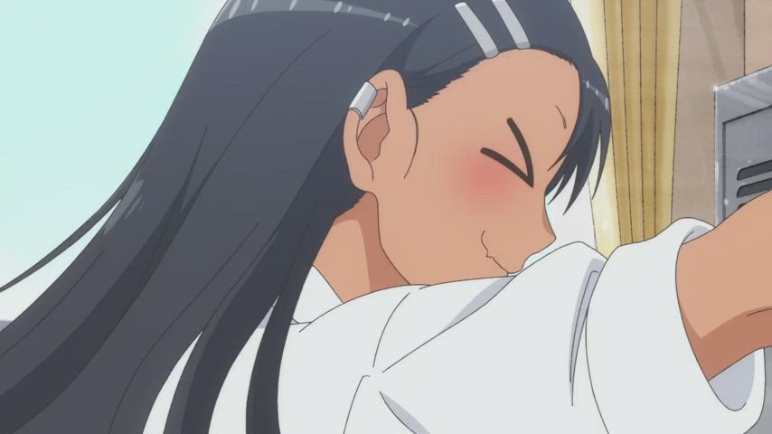 Hayase Nagatoro spins the hoop without underwear