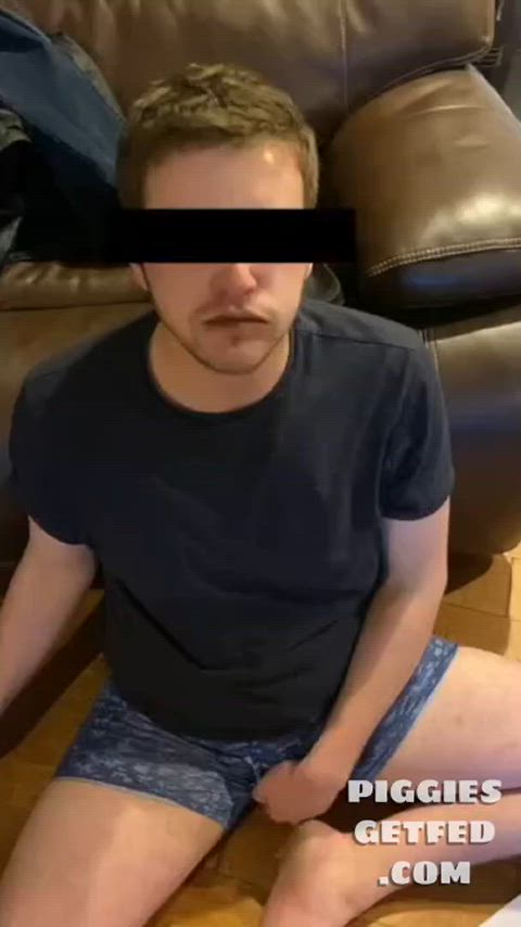 Coaching his toilet on how to swallow
