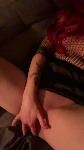 Getting wet under my fishnet dress 🖤