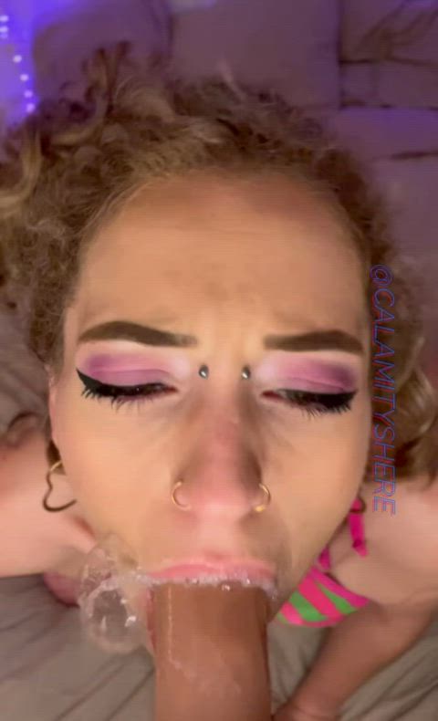 big dick blowjob dildo drool messy spit wet and messy calamity! gif