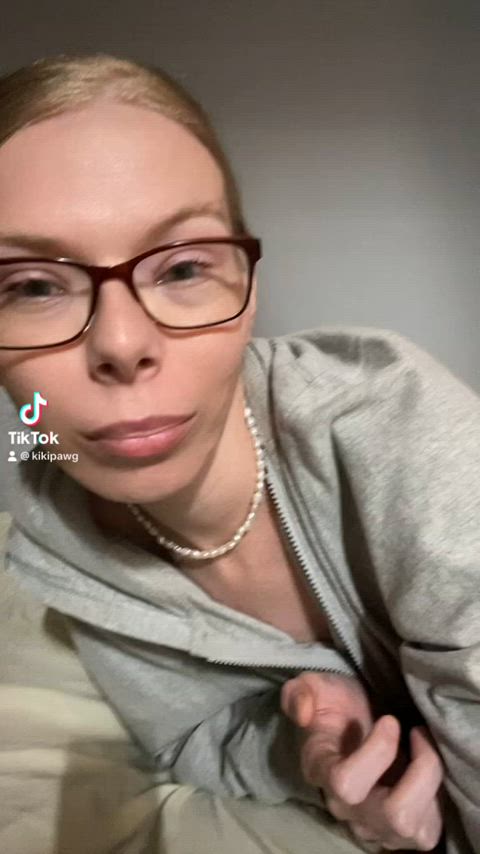 blonde blue eyes clothed glasses tiktok white girl gif