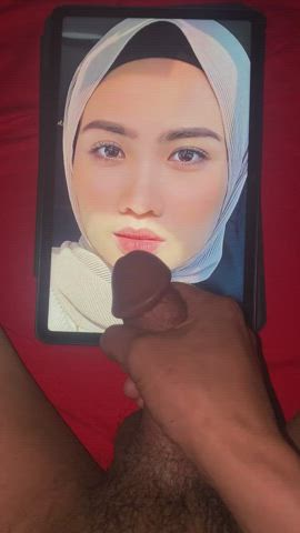 Asian Cock Milking Cumshot Edging Hijab Malaysian Muslim Precum Tribute gif