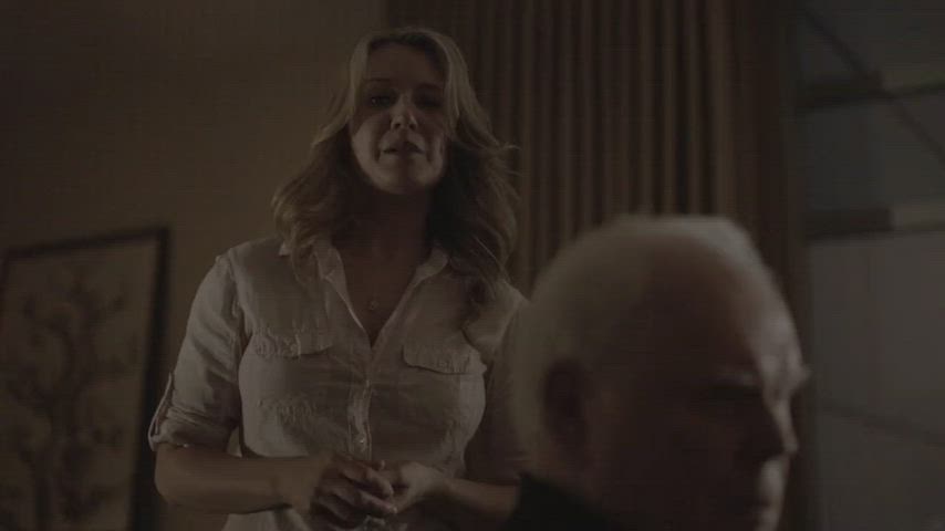 Big Tits Blonde Bra Celebrity Cuckold MILF Natural Tits Undressing gif