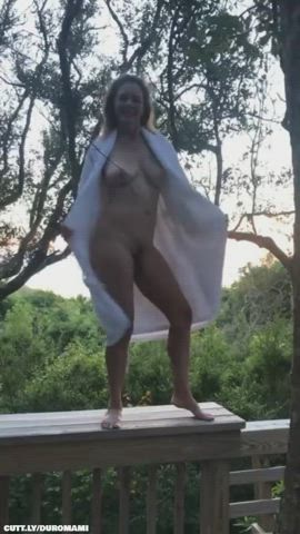 Amateur Dancing NSFW Nudity Outdoor Public gif