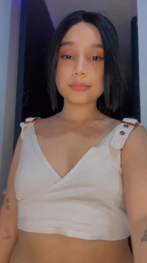 Revealing my small cute breasts