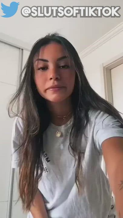 18 Years Old Amateur Cute Dancing OnlyFans Teasing Teen TikTok Twerking gif