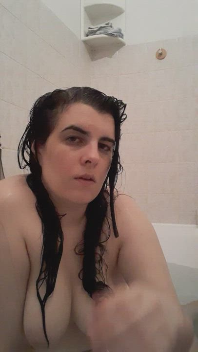 Amateur Bath Bathroom Bathtub Big Tits Boobs Brunette Chubby Homemade Kiss MILF Natural