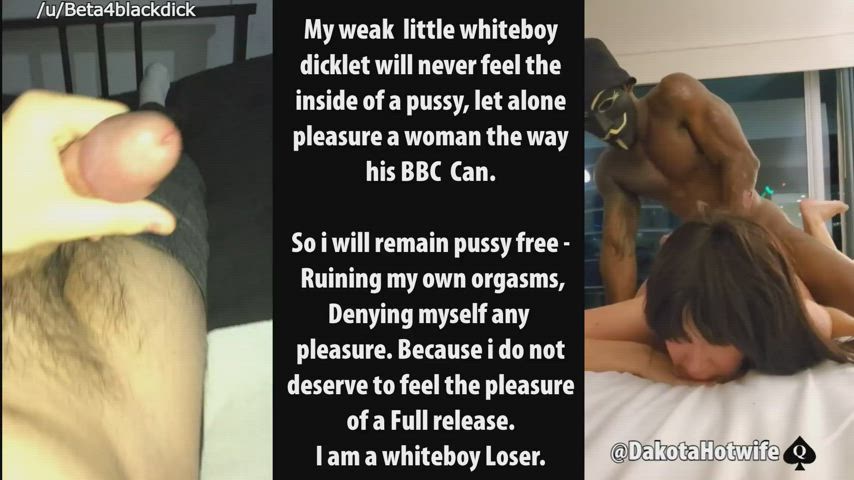 my little loser dick doesn't deserve to feel pleasure. #saynotowhiteboys