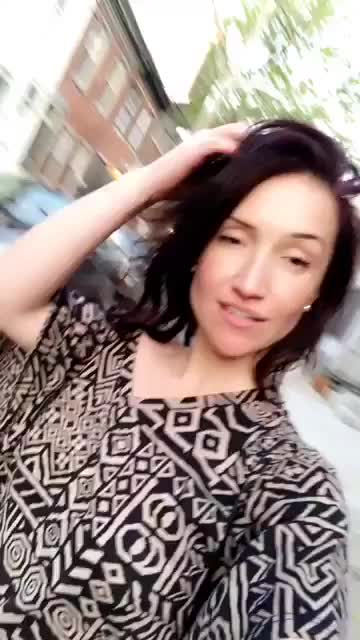 Brunette public flash