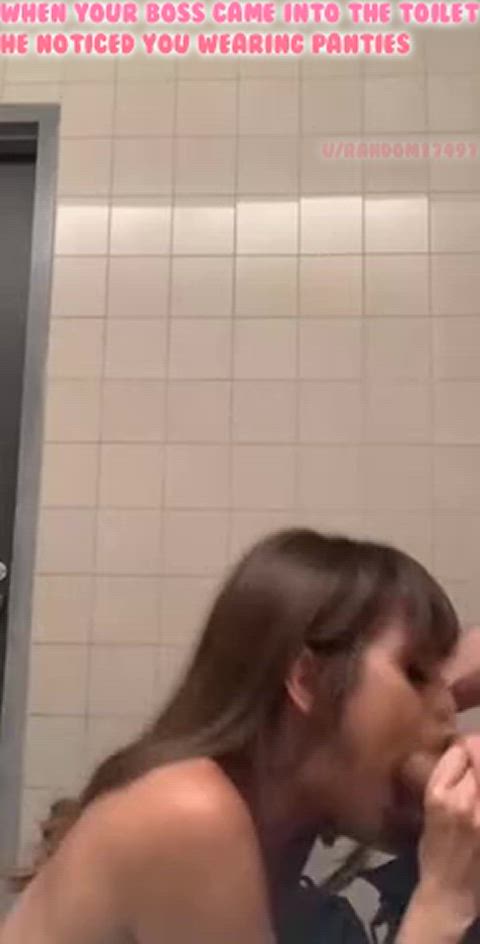 blowjob caption public toilet sissycaption gif
