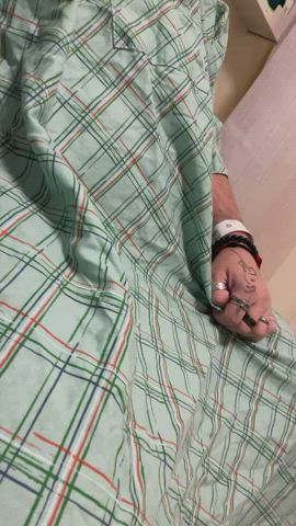 Rubbing my wet cunt in the emergency room knowing someone could come in at any time