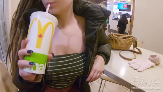 Fucking in McDonald's under the table