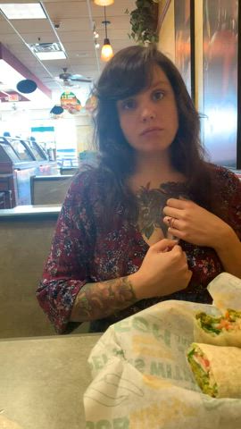 Being sneaky while out for lunch