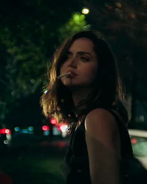 Ana de Armas lighting up