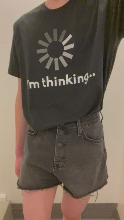 Cock Femboy Jean Shorts gif