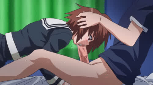 Animation Anime Blowjob Deepthroat Hentai gif