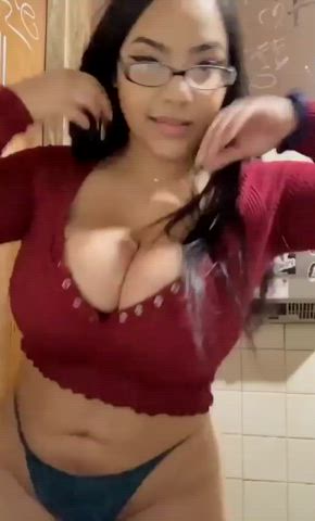 Busty Huge Tits Natural Tits gif