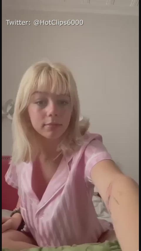 big tits blonde boobs busty nsfw natural tits perky strip tits undressing gif